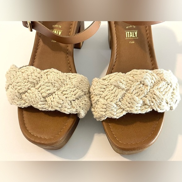 Seychelles Jump for Joy Women's Wood Heeled Sandals w Macrame Detail Size 7 - Picture 3 of 14